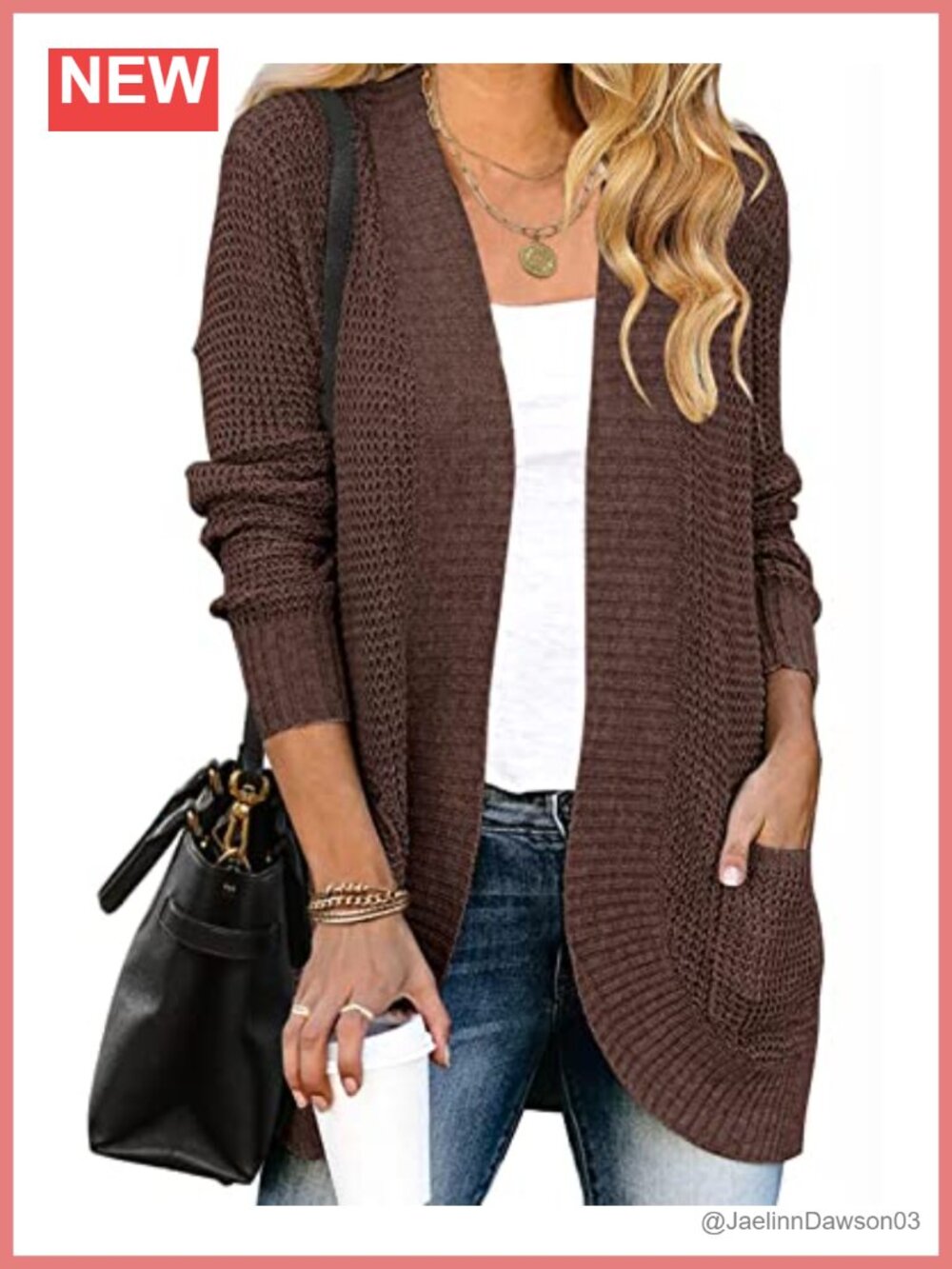 Open Front Cocoon Cardigan V-Neck Long Sleeve Soft